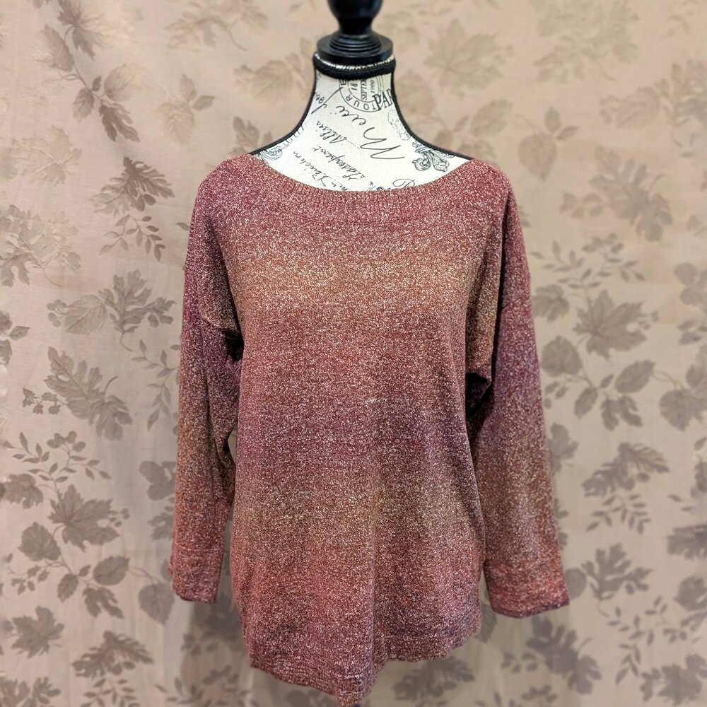 Briggs Boat Neck 3/4th Sleeve Ombre Sweater, Size XL, Gently Used! EUC